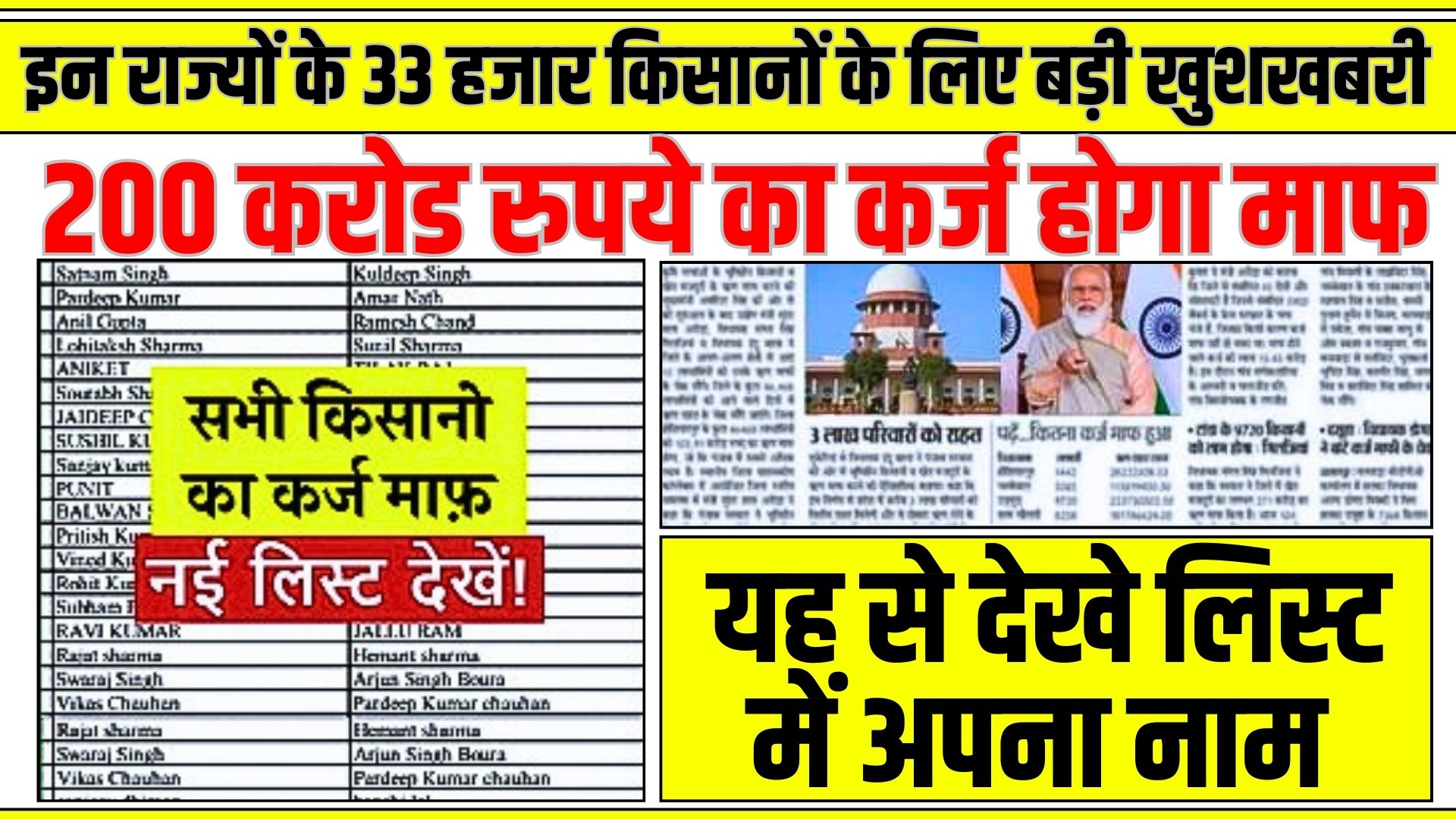 Kisan Karj Mafi Yojana List